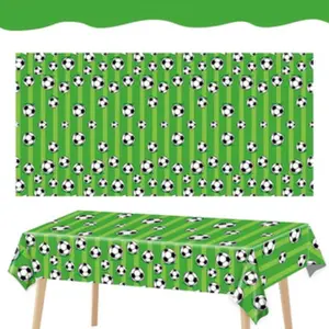 Rectangular Football Tablecloth, Thick Reusable Party Plastic Tablecloth, 137x274cm, Durable and Versatile for Events