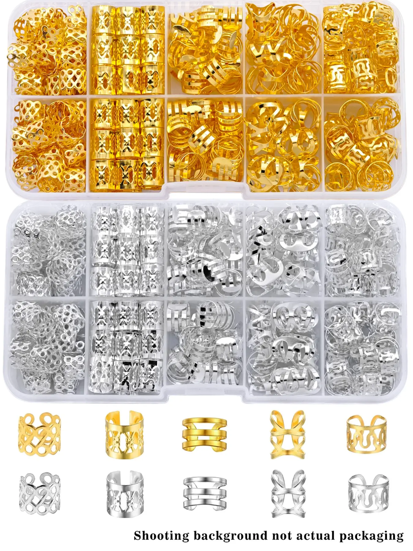 100pcs Alloy Braiding Mixed Set, Hair Dreadlock Accessory Braid, Metal Hair Rings Cuffs Clips, Dreadlock Accessory Jewelry Decorations, All Seasons, Bohemian, Hair Accessories