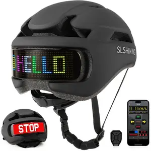 Remotely Controlled LED Smart Headgear – Perfect for Skateboarding and Cycling, Customizable Light Display, Lightweight & Waterproof