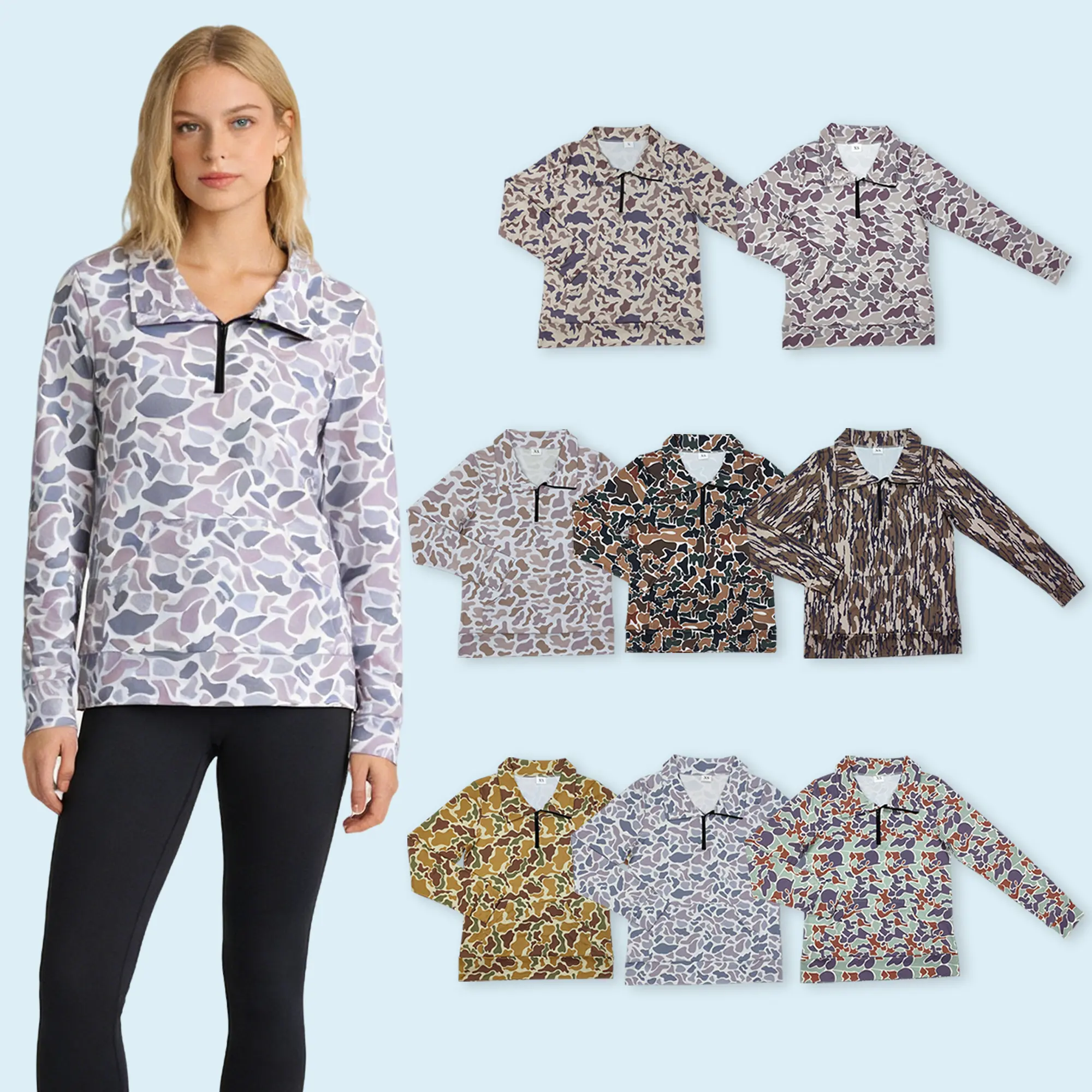 Women's Oversize Soft Comfortable Camouflage Pullover Top, Fashion Casual Wear for Black Friday Hunting Season