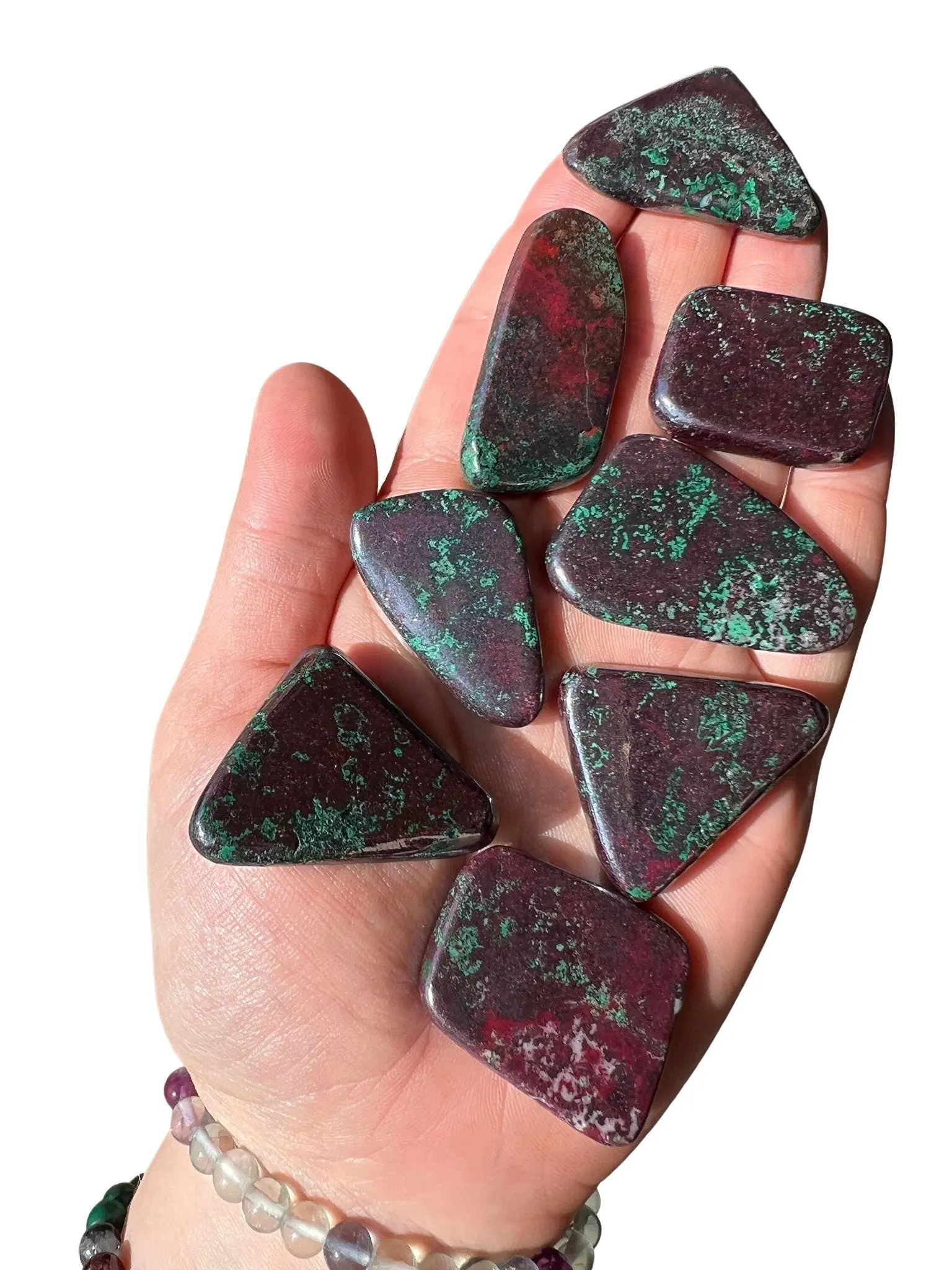 New Moon Beginnings Cuprite Malachite Slice - Natural Color with Green Accents, Ideal for Various Occasions and Wear