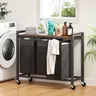 Sweetcrispy Rolling Laundry Hamper with Removable Bag, Freestanding Clothes Basket Organizer with Wheels for Bedroom and Bathroom