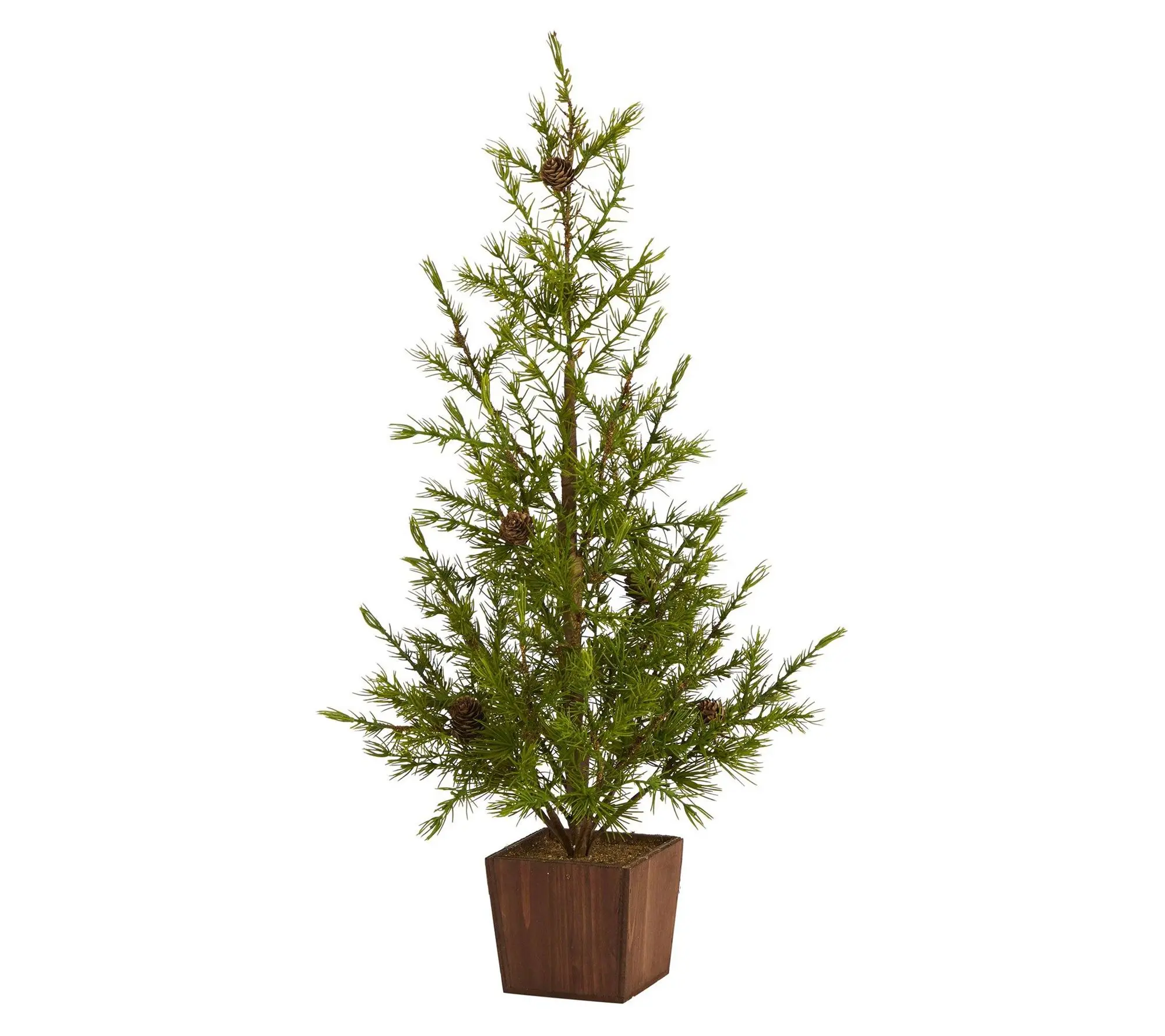 Nearly Natural 28-in Alpine Christmas Tree in Wood Planter Nearly Natural 28-in Alpine Christmas Tree in Wood Planter