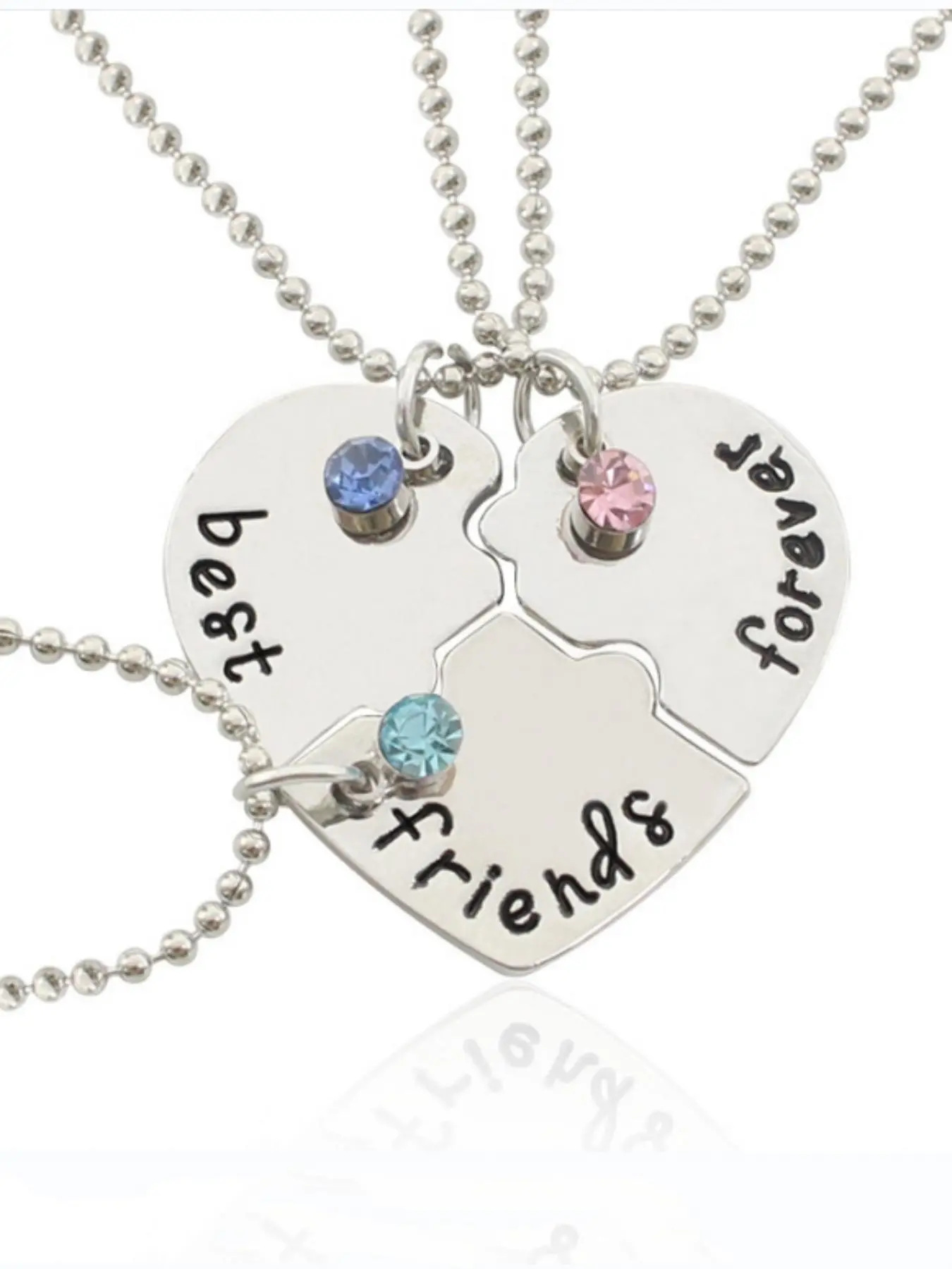 Heart Design Pendant Necklaces, 3 Counts/set Fashionable Letters Best Friend Forever Design Puzzle Necklaces, Cute Trendy All-match & Exquisite Friendship Jewelry for Birthday Gift for Kids, Jewelry Gifts