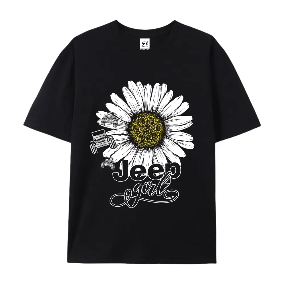 Jeep Girl T Shirt, Jeep Girl Daisy Flower Shirt, Jeep Dog Shirt, Jeep Girl Shirt