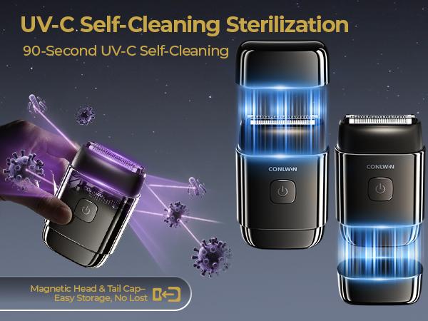 CONLWIN Electric Shaver with 3D Floating Head UV-C Sterilization 120-Day Battery IPX7 Waterproof Palm-Fit for Razor Bumps-Free Shaving Ultimate Self-Cleaning Gift for Men & Women - Precision outdoorfun CONLWIN Electric Shaver with 3D Floating Head UV-C Sterilization 120-Day Battery IPX7 Waterproof Palm-Fit for Razor Bumps-Free Shaving Ultimate Self-Cleaning Gift for Men & Women - Precision outdoorfun