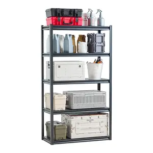 VEVOR Storage Shelves,  2000 lbs, 5 Tier Garage Storage Shelving, 18" D x 40" W x 72" H Adjustable Metal Shelves for Garage Shelves Utility Rack Shelf, Ideal for Kitchen, Warehouse, Basement, Black