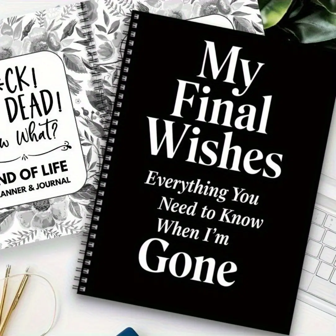 Lifetime Planning Notebook, Office Stationery Supplies - Black Paper Diary for Final Wishes, Inheritance, and Insurance Organization - Plant Theme, No Grid Lines, College Scribing - Ideal for Classification of Important Documents, Planner Notebook