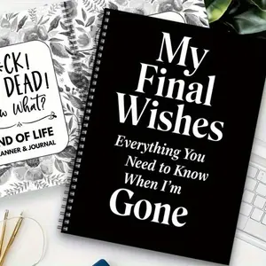 Lifetime Planning Notebook, Office Stationery Supplies - Black Paper Diary for Final Wishes, Inheritance, and Insurance Organization - Plant Theme, No Grid Lines, College Scribing - Ideal for Classification of Important Documents, Planner Notebook