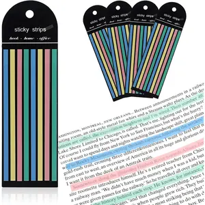 640 count Highlighter Tape, Transparent Sticky Long Page Markers Tabs, Neon Clear Highlighter Strips Flags Stickers, Book Tabs for Annotating Books Office School Supplies