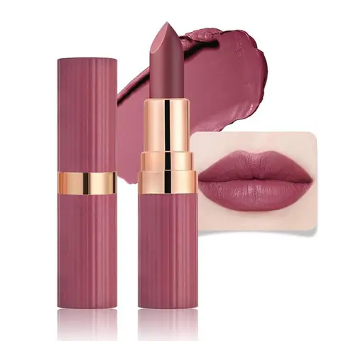 Hydrating Matte Lipstick - Cosmetic with Ultra-Silky Glide Feels Featherlight, High Pigment, Long-Lasting, Waterproof, Smudge-Proof, Smooth Texture for Daily Wear, All Skin Types