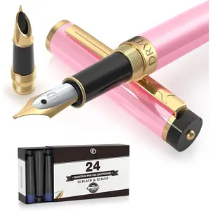 Fountain Pen - Medium and Fine Nibs | Includes 24 Ink Cartridges and Ink Refill Converter | Consistent Writing, Smooth Flow - Luscious