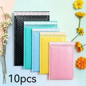 10-Pack Self-Adhesive Bubble Wrap Bags, Durable Waterproof Shockproof Packaging, Ideal for Electronics, Clothes, Books, Storage, Shipping