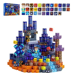 Blue Castle Magnetic Cubes, 100/150 PCS, STEM Educational Building Blocks for Toddlers Age 3+, Montessori Sensory Toy, 3D Spatial Construction Game, Perfect Holiday Gifts for Kids