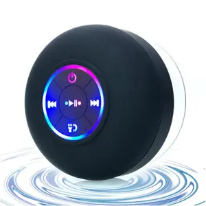 Shower Speaker, Upgraded, Waterproof, Mini Bluetooth Wireless Small Speaker with Lights, Suction Cup and Mic for Bathroom, ldeal Electronic Gifts