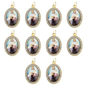 10Pcs Religious Pendant Charm Jewelry Religiou Necklaces Bracelets Making