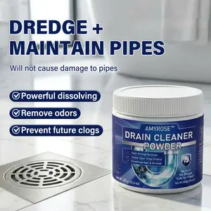 Amyrose Powerful Drain Cleaning Powder for Kitchen, Toilet & Bathtub Pipes - Helps Clear Tough Clogs, Remove Buildup and Eliminate Bad Odors