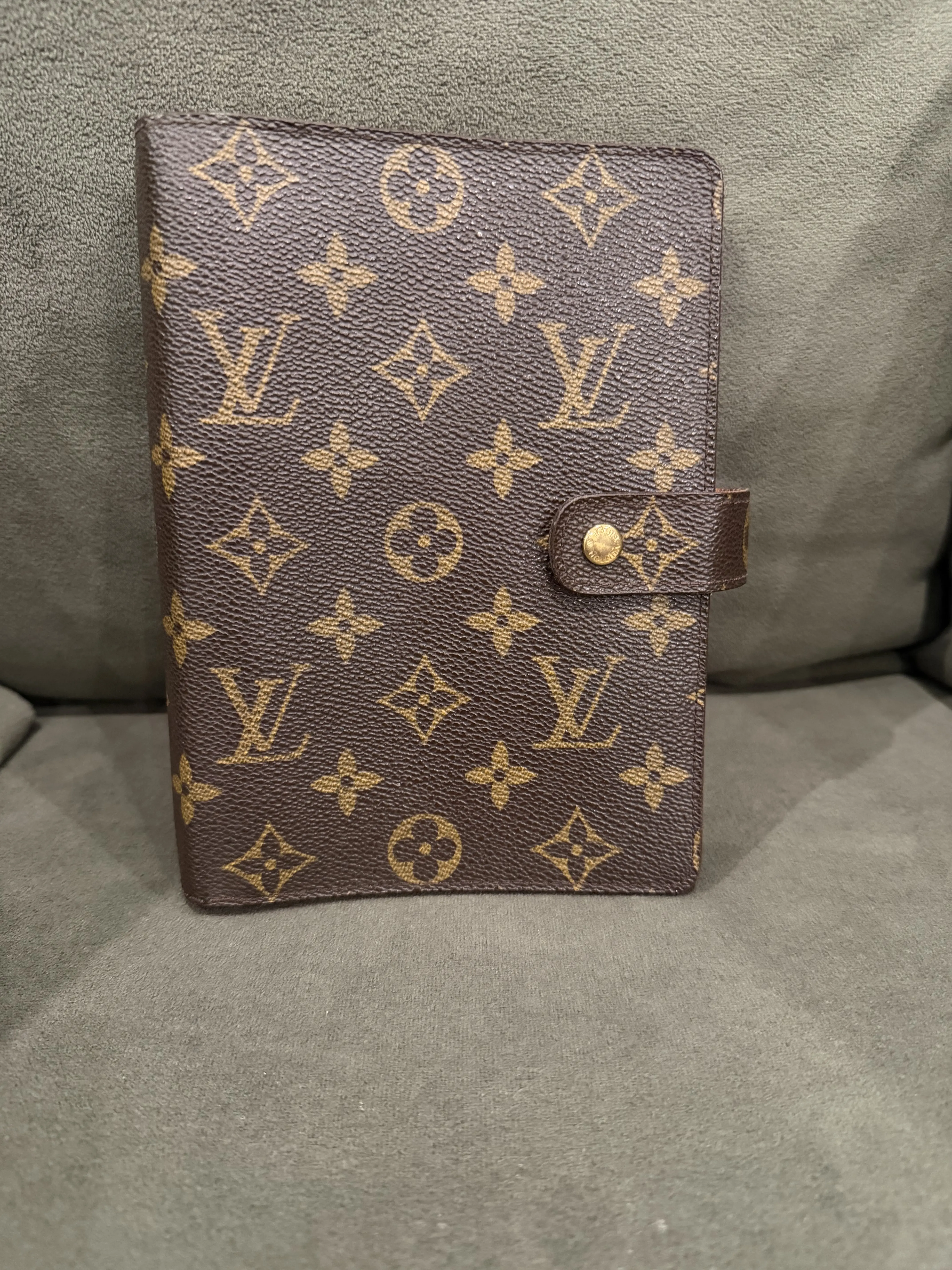 Pre-owned Louis Vuitton Canvas Small Leather Goods Monogram Agenda MM Day Planner Cover