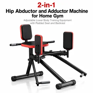 KBQ 2-in-1 Hip Abductor and Adductor Machine for Home Gym, Adjustable Lower Body Training Equipment with Padded Seat and Backrest