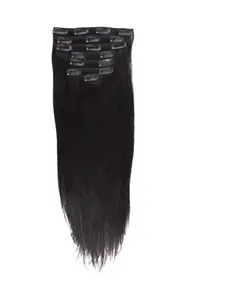 Clip In Human Hair Extensions Light Wavy Thick Hairpieces Black Hair Piece Soft Full Head for Women, 14 - 32 Inches