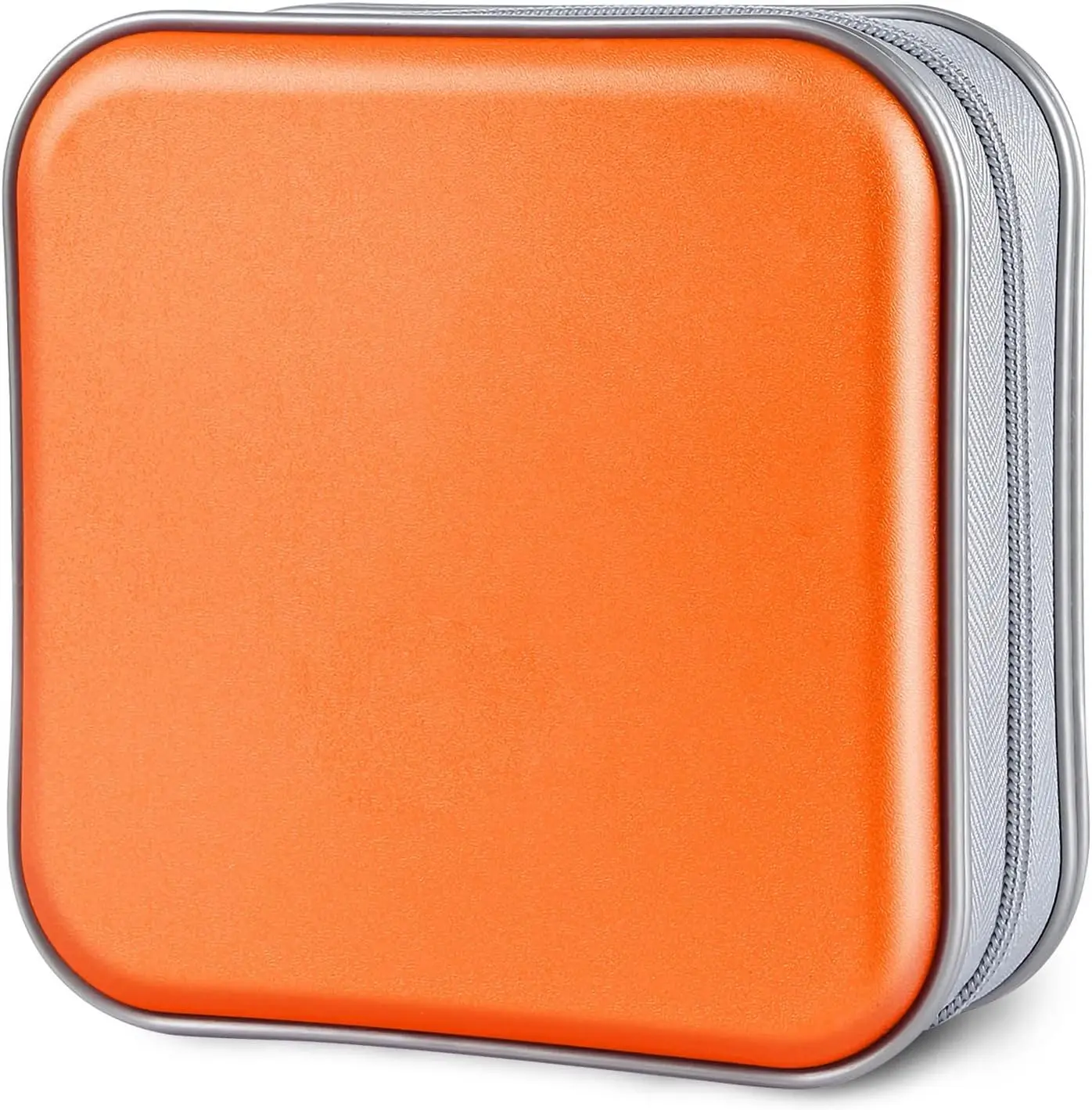 CD Case, 40 Capacity CD/DVD Case Holders Wallet Hard Plastic DVD Disc Cases Storage Binder for   Office Travel (Orange)