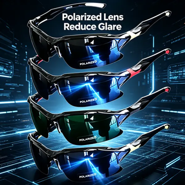 4 Pack Rimless Sports Sunglasses for Men Women, Streamlined Oversized Glasses with Polarised Lens and UV Protection, Great Guys Gifts for Driving & Fishing tiktokshopbacktoschool, Square