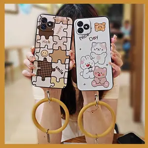 Back Cover Personality Phone Case For Blackview OSCAL C20/C20 Pro Creative Youth Funny Cute Anti-knock Ring Waterproof Cartoon Solid Color Protective Soft Case Bracelet