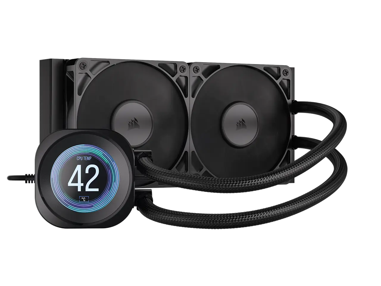 CORSAIR NAUTILUS 240 RS LCD Liquid CPU Cooler – 2.1" IPS LCD Screen  – RS120 Fans – 240/360mm Radiator – Fits Intel® LGA 1851/1700,  AMD® AM5/AM4 – Simple Daisy-Chain Connections