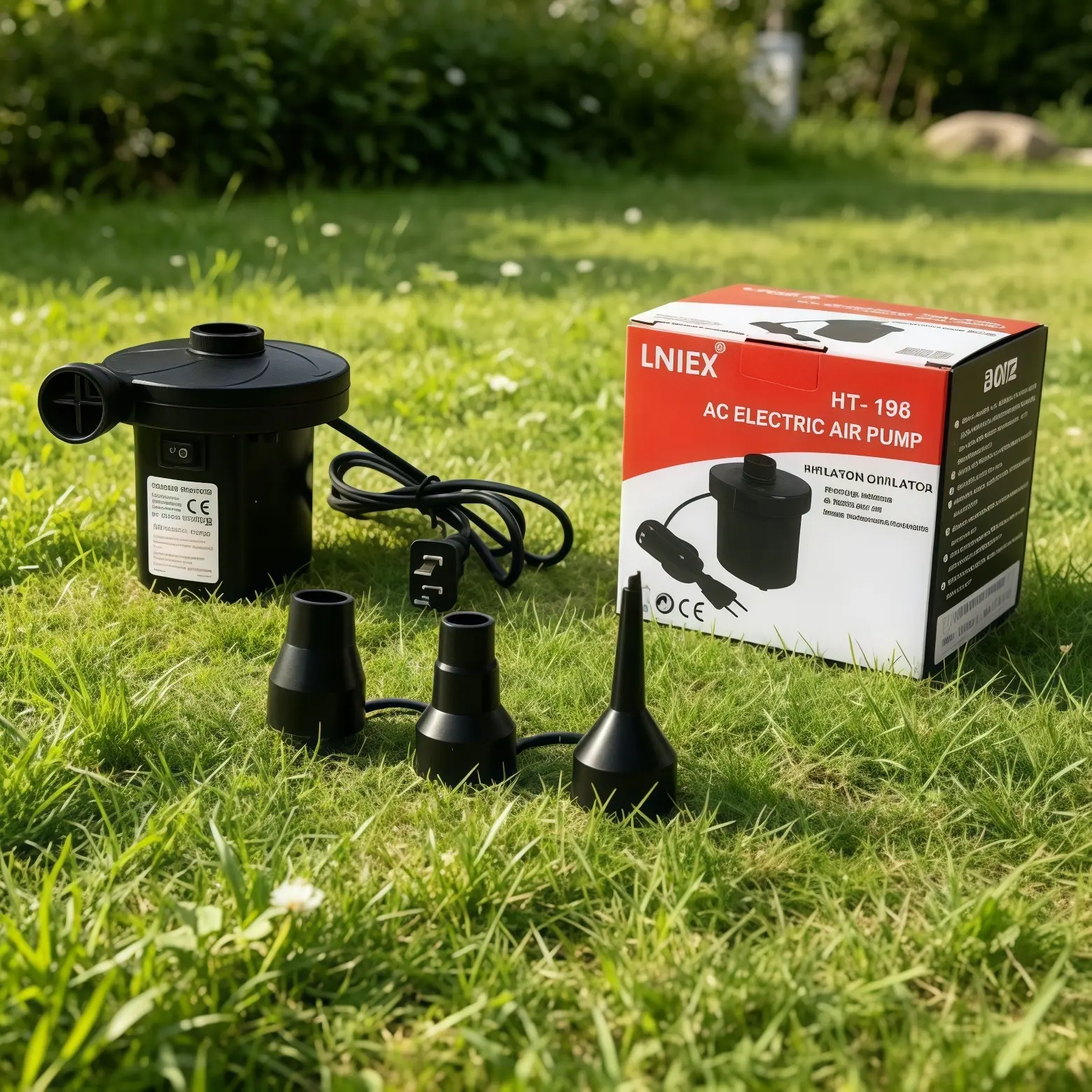 High Power Electric Air Pump for Inflatables, Fast Blow Up Air Mattress Pump with Multiple Adapters, Universal Inflator Suitable for Air Beds, Swimming Pools, Inflatable Toys, Floating Rafts & Small Boats