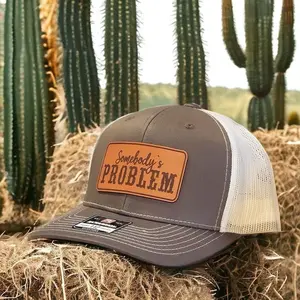 Somebody's Problem Hat, Trucker Hat, Somebody, Country Music Lover, Cute Cowgirl Hat, Couples Hat, Real Leather Patch Hat