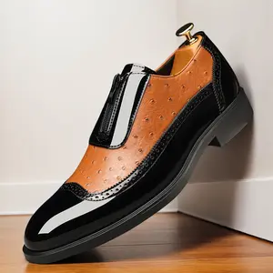 Men's large-size business casual loafers, suitable for daily and casual wear, low top, round head, simple on-and-off design, anti-slip wear-resistant rubber sole 81665