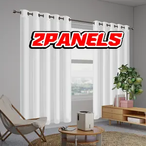 2-piece set, chiffon textured curtains, white breathable phantom gauze curtains, non transparent privacy and natural light filtering curtains, top perforated hanging method, suitable for bedrooms, kitchens, bathrooms