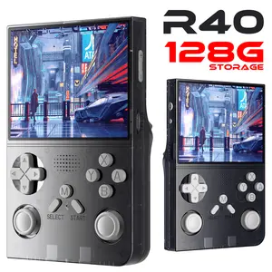 R40 Retro Handheld Game Console - 3.5" IPS Screen, 128G TF Card, 15000 Classic Games, 3000mAh Rechargeable Battery, Open-Source Emulator, Portable Gaming System, Rechargeable Portable Console, Perfect Birthday Gift for Travel
