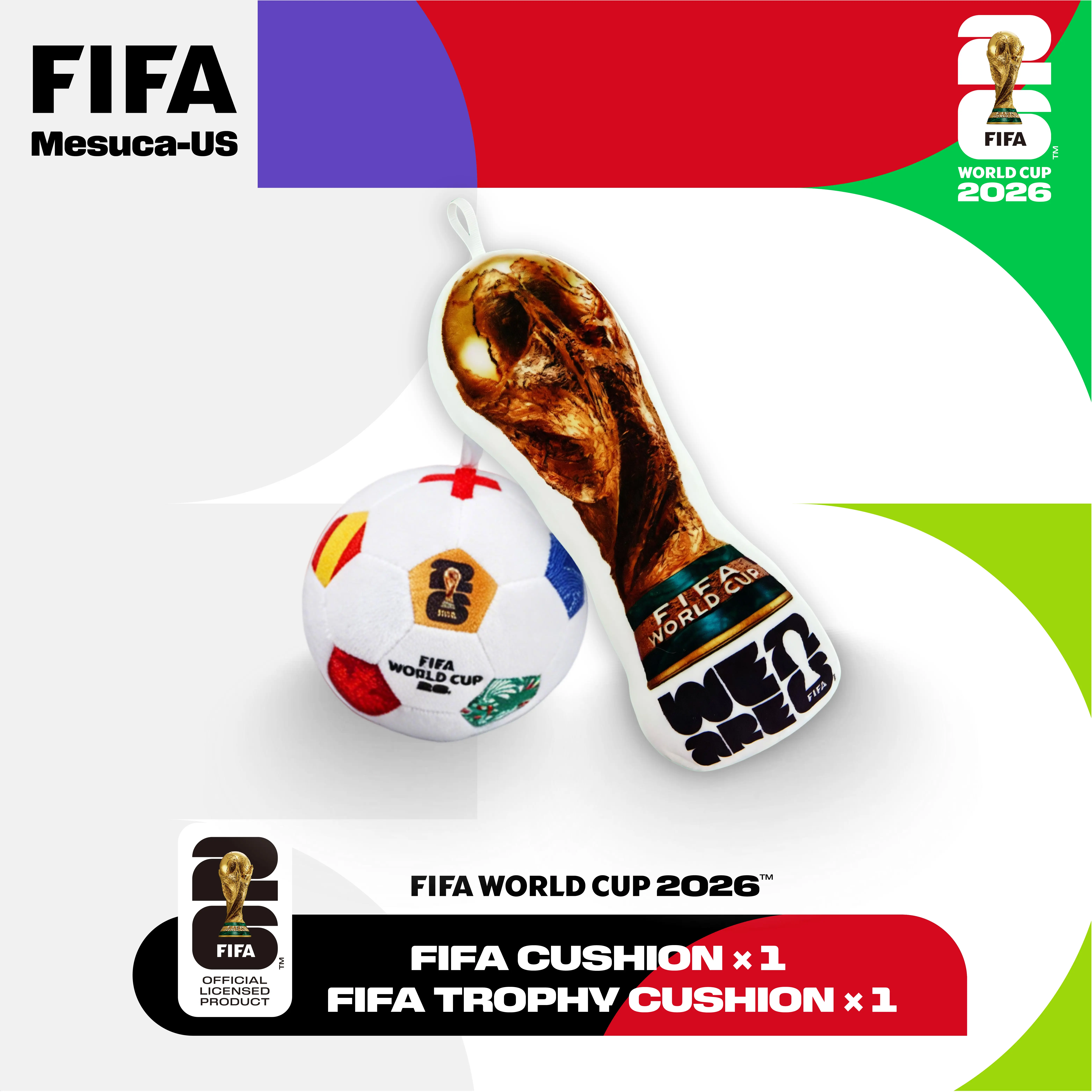 Trending Bundle Official FIFA Trophy & Football Pillow Set | Car & Home Decor for Match Nights Gift,summerwins