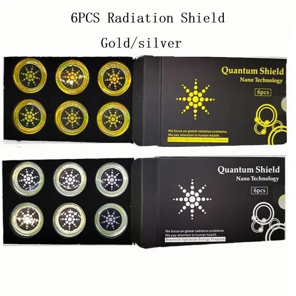 12pcs Quantum Shield EMF Protection Stickers - Wireless Device Accessories for Phones, Laptops & Fridges - Gold/Silver for Smartphones, Airpods