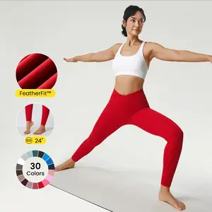 GLOWMODE 24" FeatherFit Crossover Yoga Leggings Buttery Soft High Stretch TikTokShopBlackFriday