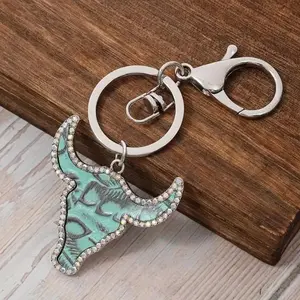 Teal Rhinestone Keyring