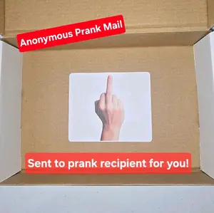 Prank Mail Middle Finger Anonymously Sent to Your Friend, Family, Coworkers, Ex, Funny White Elephant Gag Gift