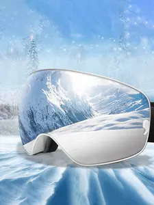 Outdoor Sports Ski Goggles, OTG Snowboard Protective Eyewear, Replaceable Anti-Fog Lenses, UV 400 Protection, Ideal for Winter Activities, Windproof Goggles