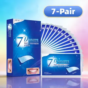 Oral Care Whitening Tooth Strips, Deep Cleaning Fresh Breath, Travel Portable Hotel Use Strips, 7D Teeth Whitening, 7-Pairs TEETH WHITE STRIPS
