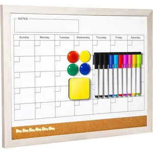 Dry Erase Calendar Whiteboard for Wall - 17x13 Inch  Whiteboard,  Monthly Planner Board for Home Office, Classroom, Teachers & Students (White)