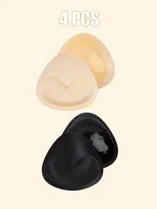 4Pcs Adhesive Bra Pads Inserts, Push Up Breast Enhancer  Inserts, Sticky Bra Padding for Sports Bra, Swimwear, Bikini, Wedding Dress & Everyday Outfits, Anti-Sagging Lifting Pads, Women Underwear