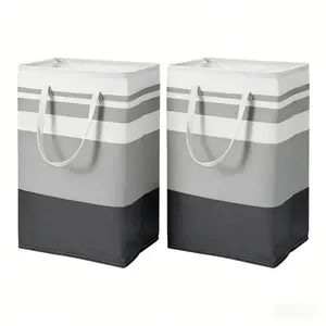 2-Pack 75L Tall Laundry Hamper Foldable Clothes Basket with Long Handles Waterproof Fabric Storage Bin for Dirty Clothes Organizing Space Saving Solution for Apartment Living Guest Room Gym Locker Mudroom Home Decor Essentials 2026