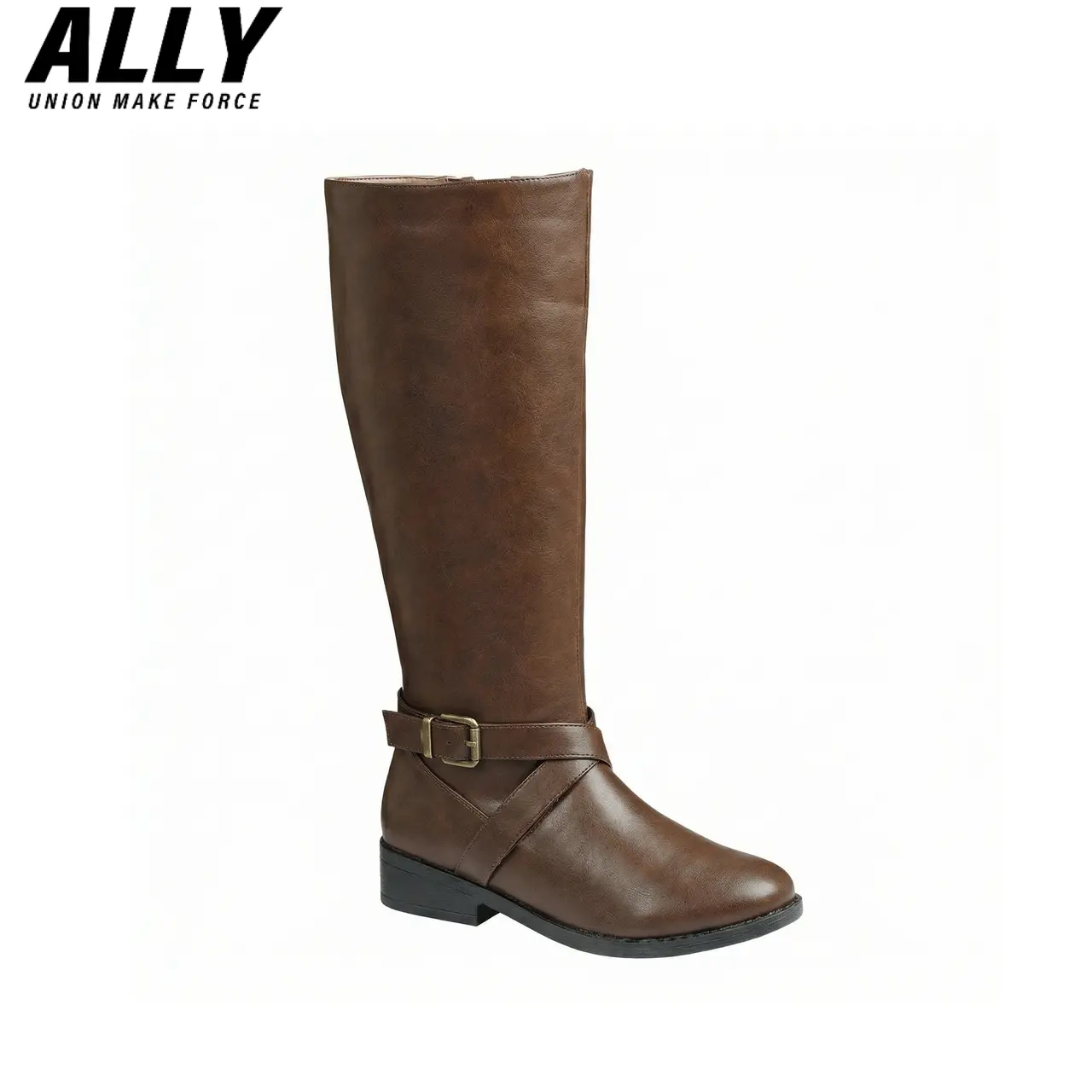 ALLY Women Ankle Boots with Buckle Detail | Soft Cushion Insole Non-Slip Walking Boots | Trendy Fall Winter Fashion Boots | Comfortable Low Heel Casual Boots for Daily Outings, Work & Street Style