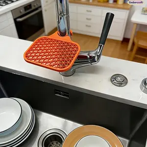 2PCS Sink Sponge Holder Organizer with Suction Cups, Drainable Kitchen Faucet Rack for Sponges, Dishcloths & Cleaning Brushes, Space-Saving Kitchen Storage Essential for Sink Organization