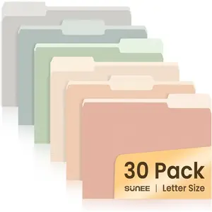 File Folders, 30 Manilla Folders 8.5 x 11, Colored File Folders Office School Supplies for Documents Files Paper,6 Pastel Colors