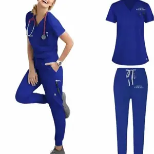 Beyond Wrinkle Free Classic Scrub w/logo set Comfort Pockets Style Uniforms Workwear Women Pants Drawstring Comfortable Fit Lady Slim Fabric Womenswear