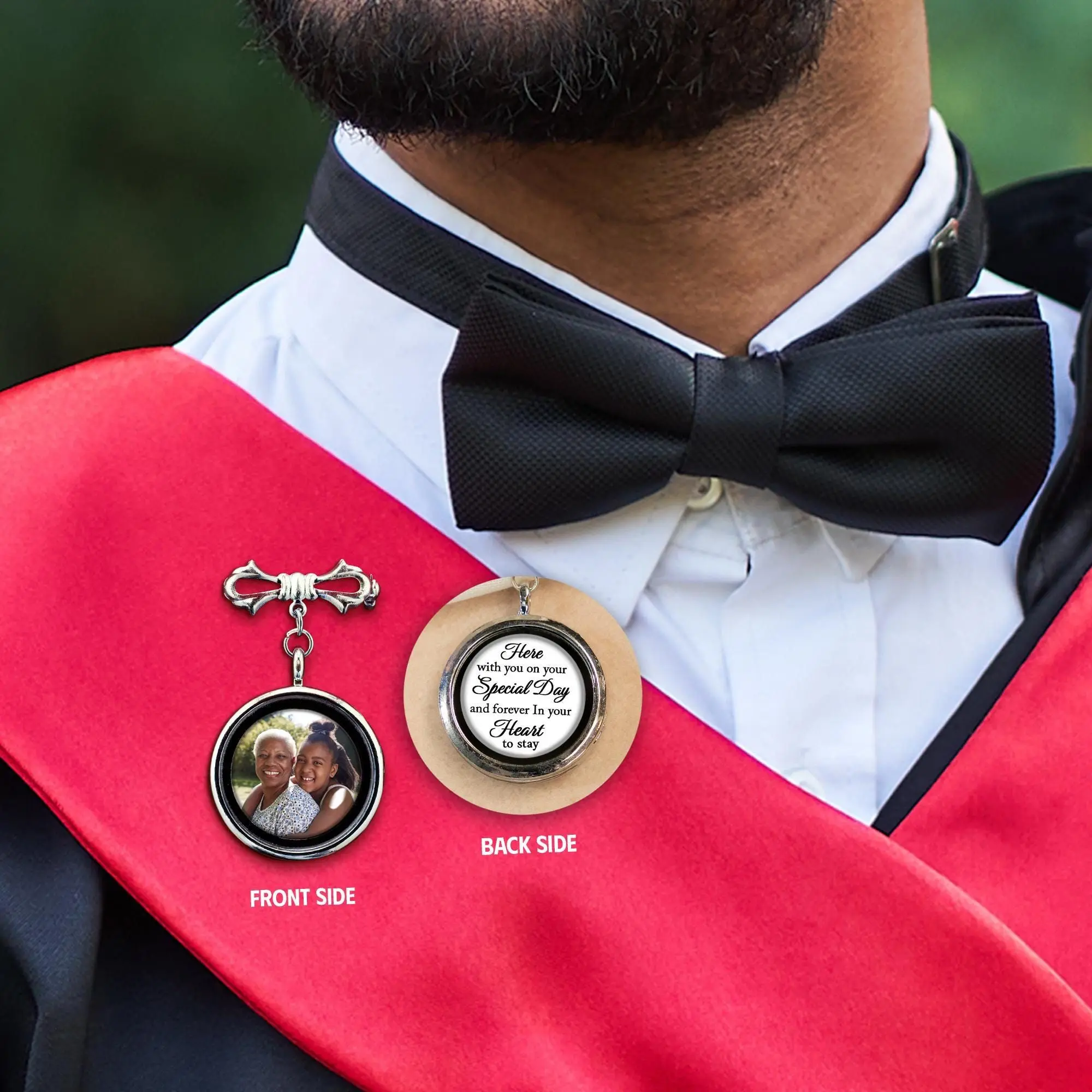 Custom Memorial Photo Pin for Graduation, Keep Loved Ones Close on Graduation Day Photo & Text Lapel Pin, Memorial Gift for New Graduate Class of 2026 In Memory Keepsake Lapel Pin