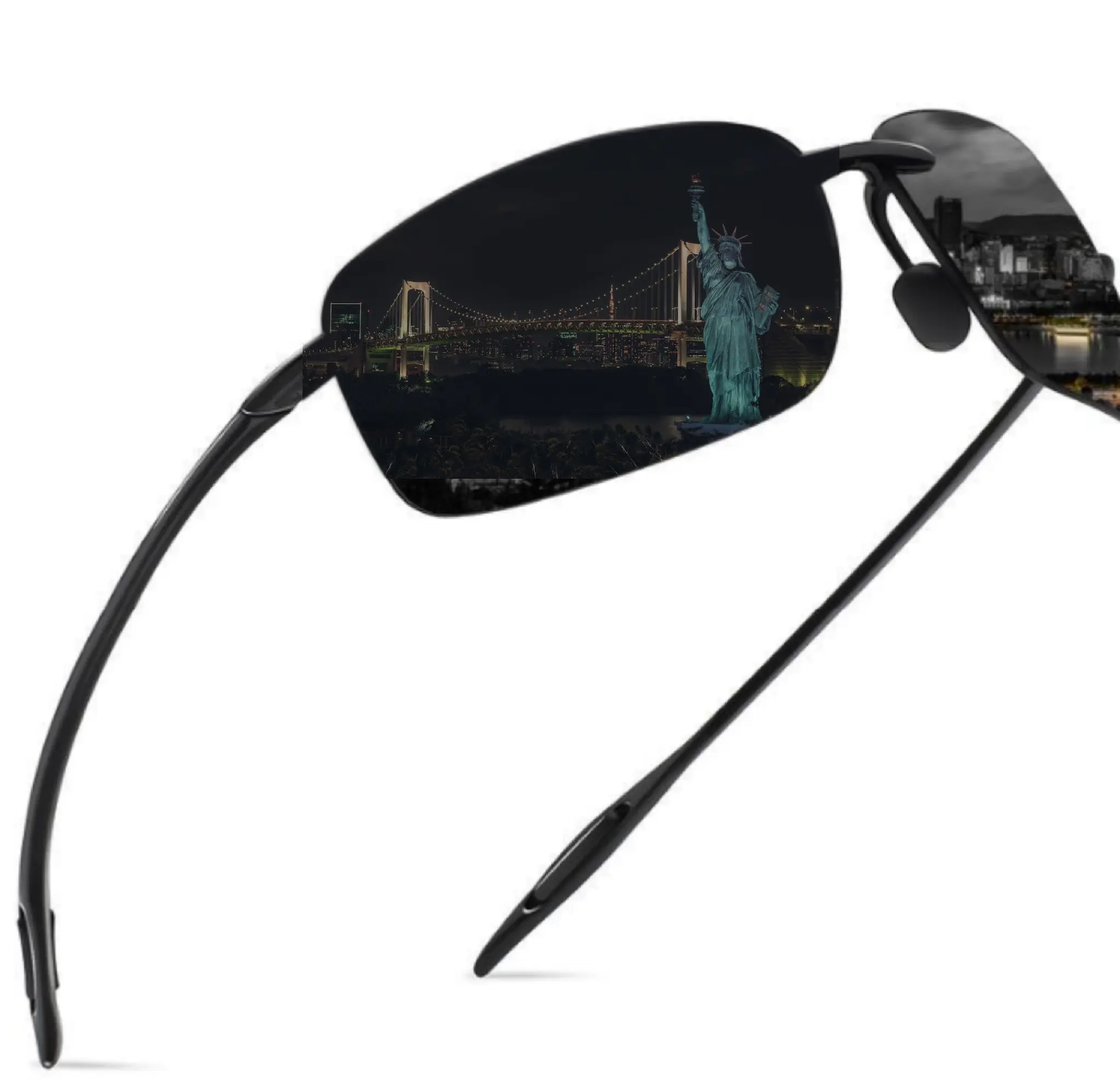 Men's Fashion Polarized Rimless Pilot Sunglasses - Ultralight TR90 Ergonomic Sports Eyewear, Lightweight Sports Shades for Driving, Running, Sports Eyeglasses