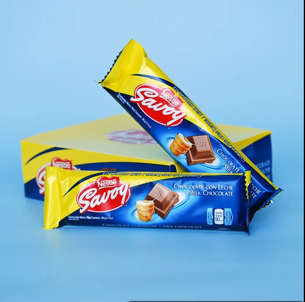 Savoy Milk Chocolate Boxed Bars - 12 Units, 30g Sweet Chocolate Snack
